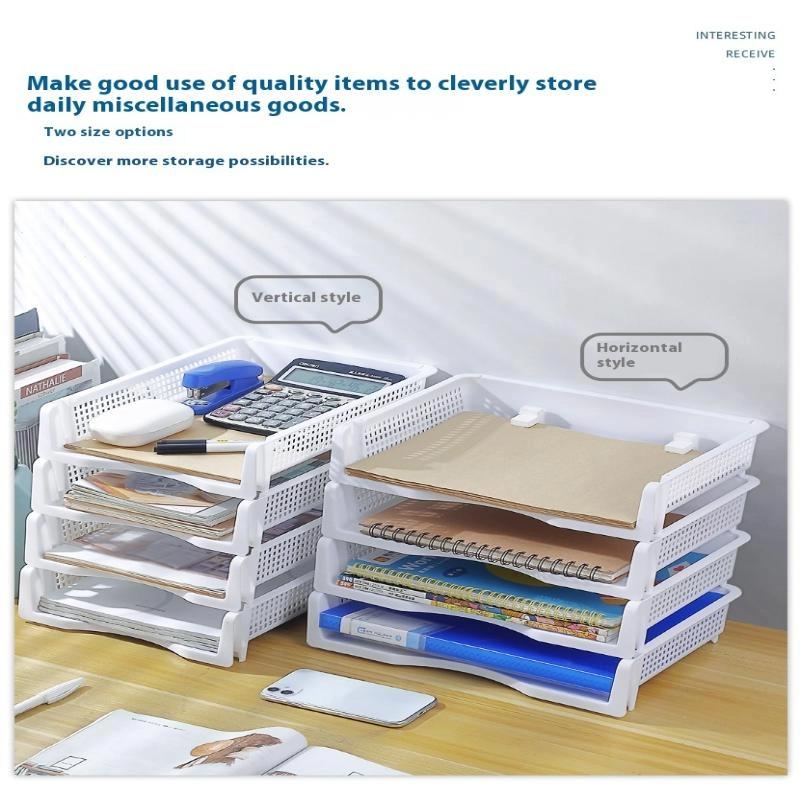 1/3Pcs Detachable Plastic Office File Folder Stand Multi-Layer Desktop Storage Ra Desk Organizer Box Document Holder