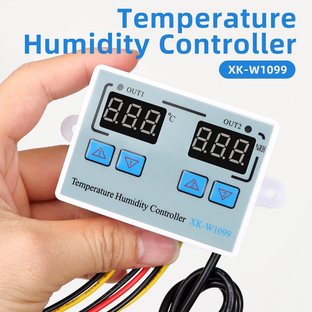 XH-W1099 Thermostat Humidity Sensor Digital LED Humidity Temperature Controller For Incubator Cooling Heating Switch 110V-220V
