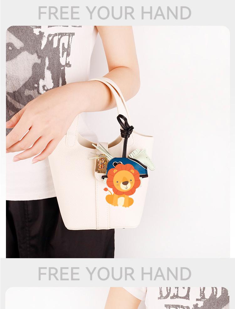 Luxurious H-Style Lambskin Leather Cape Pony Charm Keyring