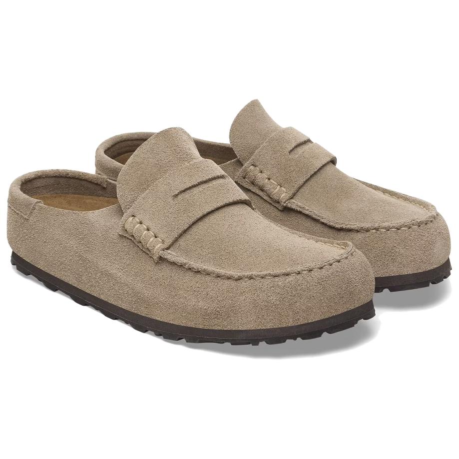 Birkenstock Naples Wrapped Fashion Comfortable Outdoor Breathable EVA Rubber Sole Anti-Wear Closed-Toe Slippers Unisex slippers Gray-Brown 1029675