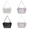 Minimalist Plain Pvc Messenger Bag For Women With Zipper Closure And Soft Structure