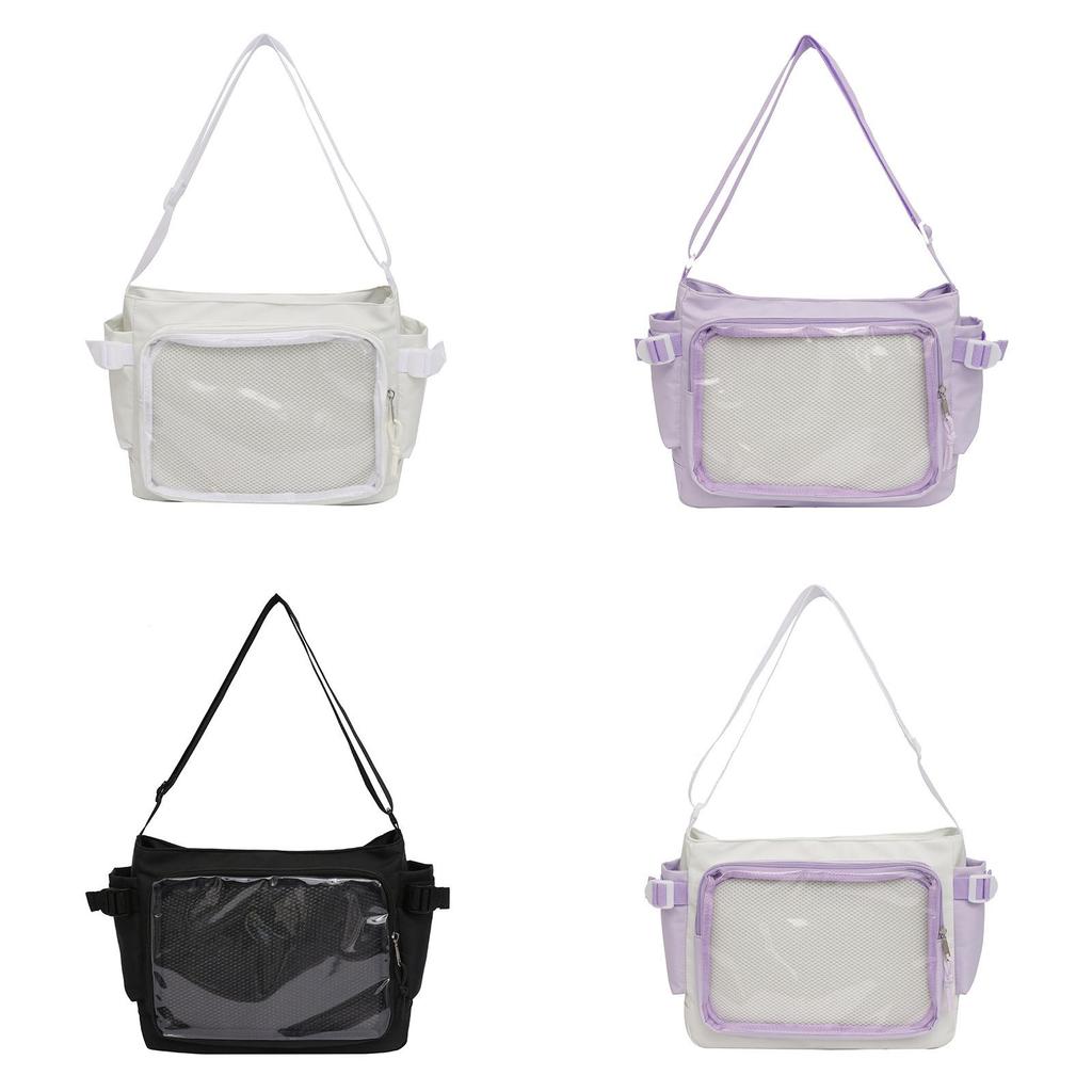 Minimalist Plain Pvc Messenger Bag For Women With Zipper Closure And Soft Structure