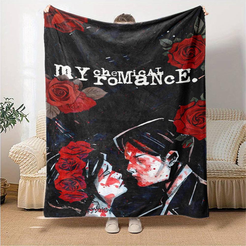 My Chemical Romance Print Flanelldecke Hohe Qualität Warm Bequem Decke für Alle Jahreszeiten Perfekt für Geschenke Heimdekoration