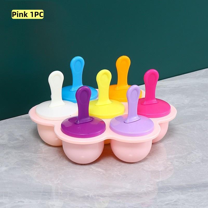 7-hole Food Grade Colorful Plastic Covered Ice Cream Mold Used for DIY Ice Cream Sticks Ice Hockey Sticks and Ice Cream Molds