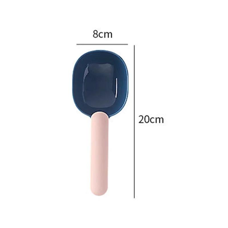 1Pcs Measuring Spoon with Bag Clip Sealing Long Handle Cute Scoop Rice Digging Flour Digging Rice Baking Pet Feeding Dog Cat Food