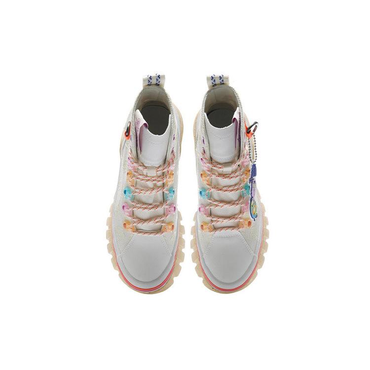 Persue X Li Ning Wave High Top Casual Shoes Women's Vanilla White AGCR262-2