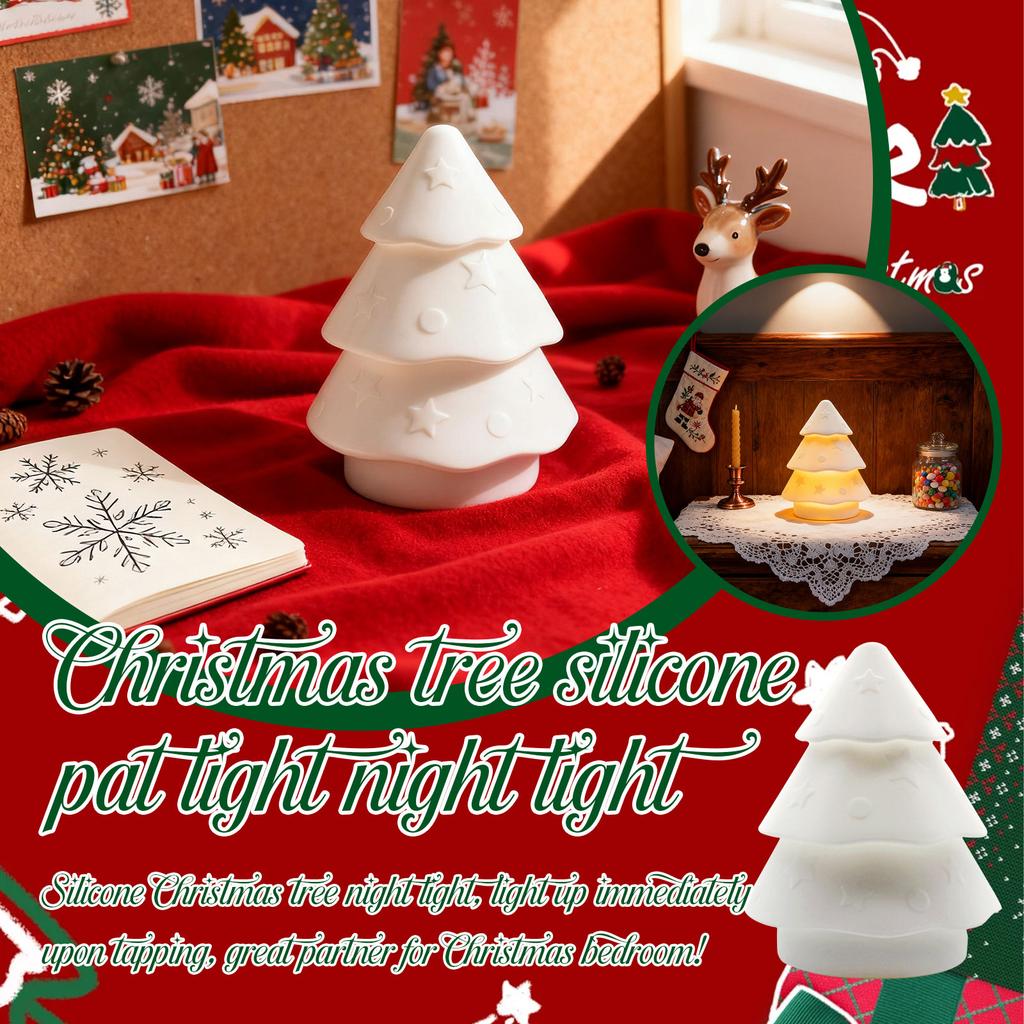Christmas Tree Silicone Pat Lamp Night Light Usb Rechargeable Silicone Colorful Atmosphere Light Creative Cartoon Table Lamp