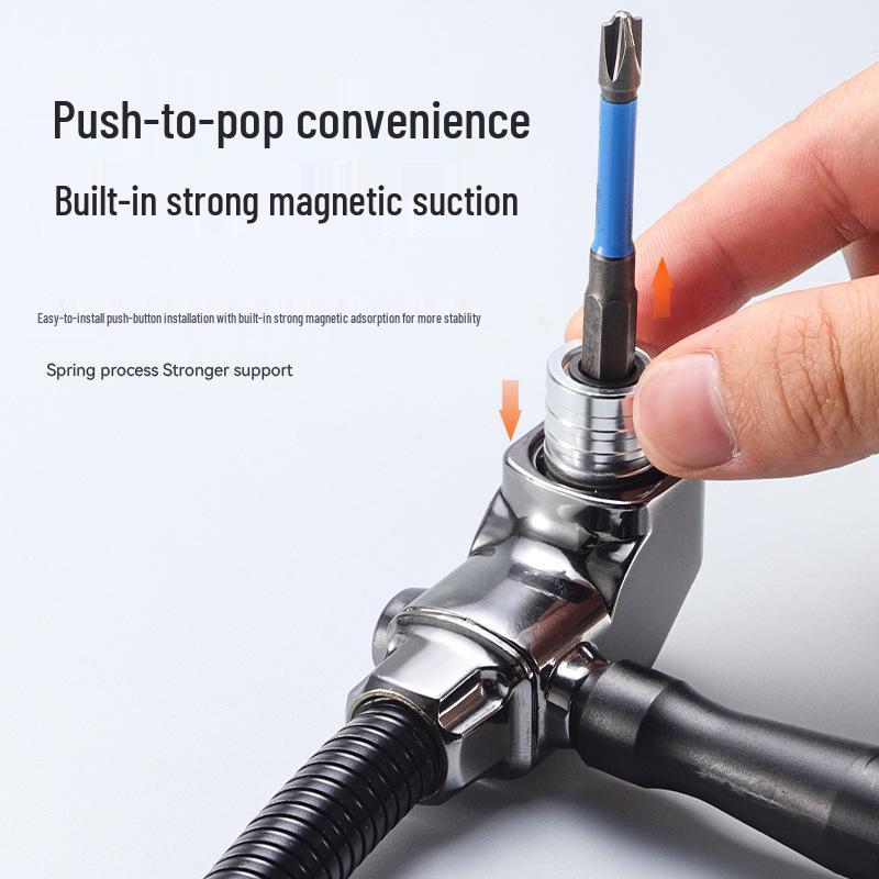 Universal 90°/105° Magnetic Screwdriver Bit Angle Extension Tool