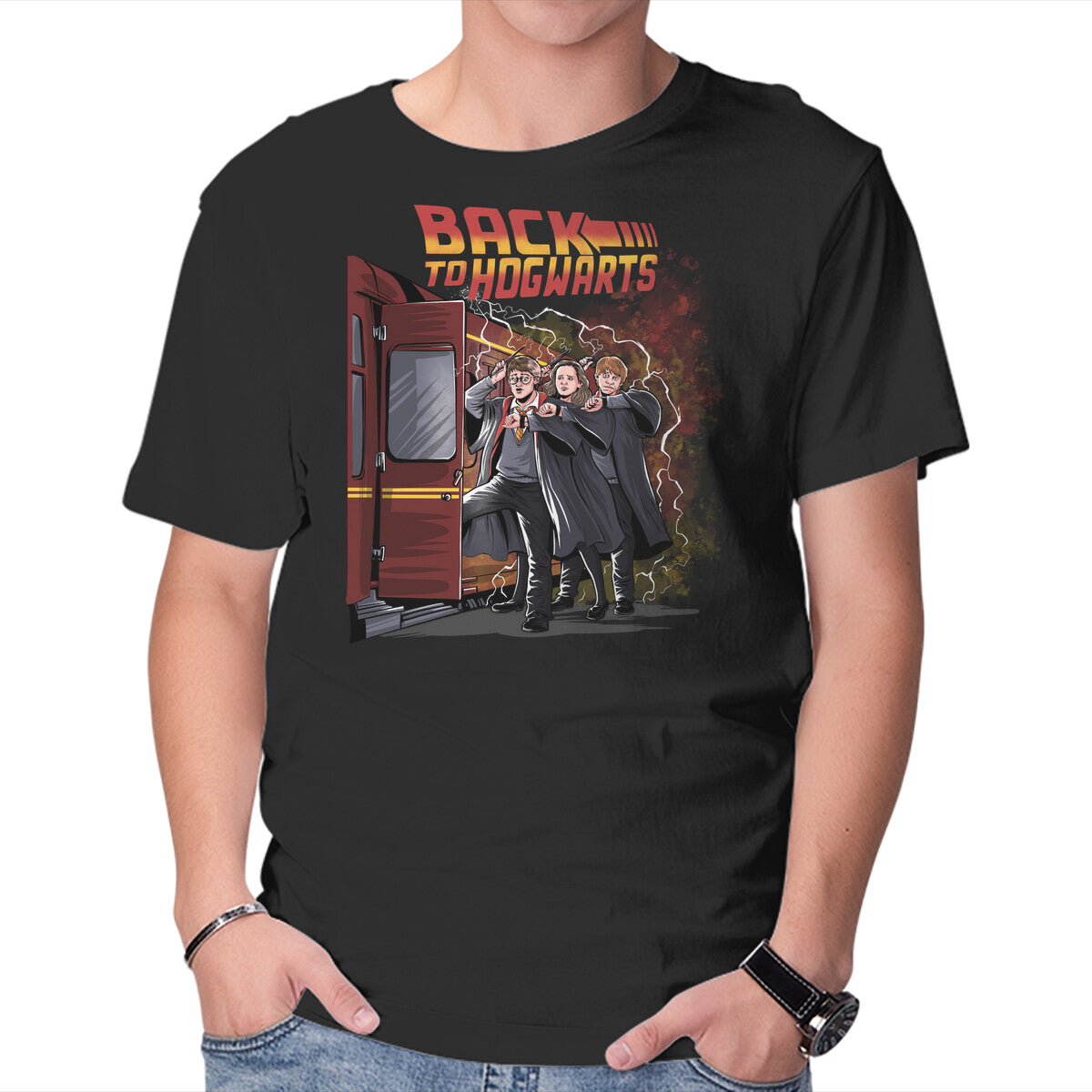 Unisex Crew Neck T-Shirt Back To Hogwarts Graphic Short Sleeve Casual Tee XXL