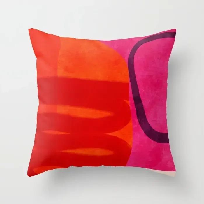 Nordic Style Green Geometric Abstract Retro Cushion Cover Suitable For Living Room Decoration With Zipper Pillowcase