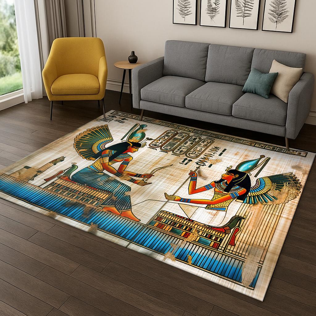 Ancient Egyptian Mythological Pharaoh Sign Carpet Rug for Home Bedroom Living Room Sofa Doormat Decor,Area Rug Game Non-slip Mat