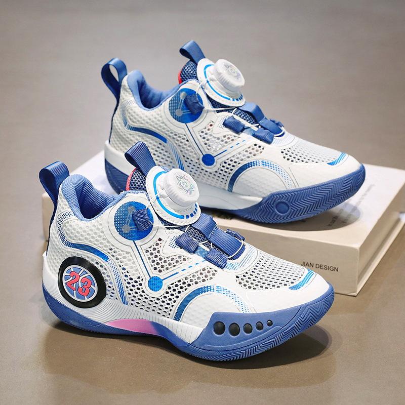 

Обувь для мальчиков, баскетбольная обувь, новинка 2024 года, стильная дышащая спортивная обувь с одинарной сеткой для детей, легкая обувь для мальчиков