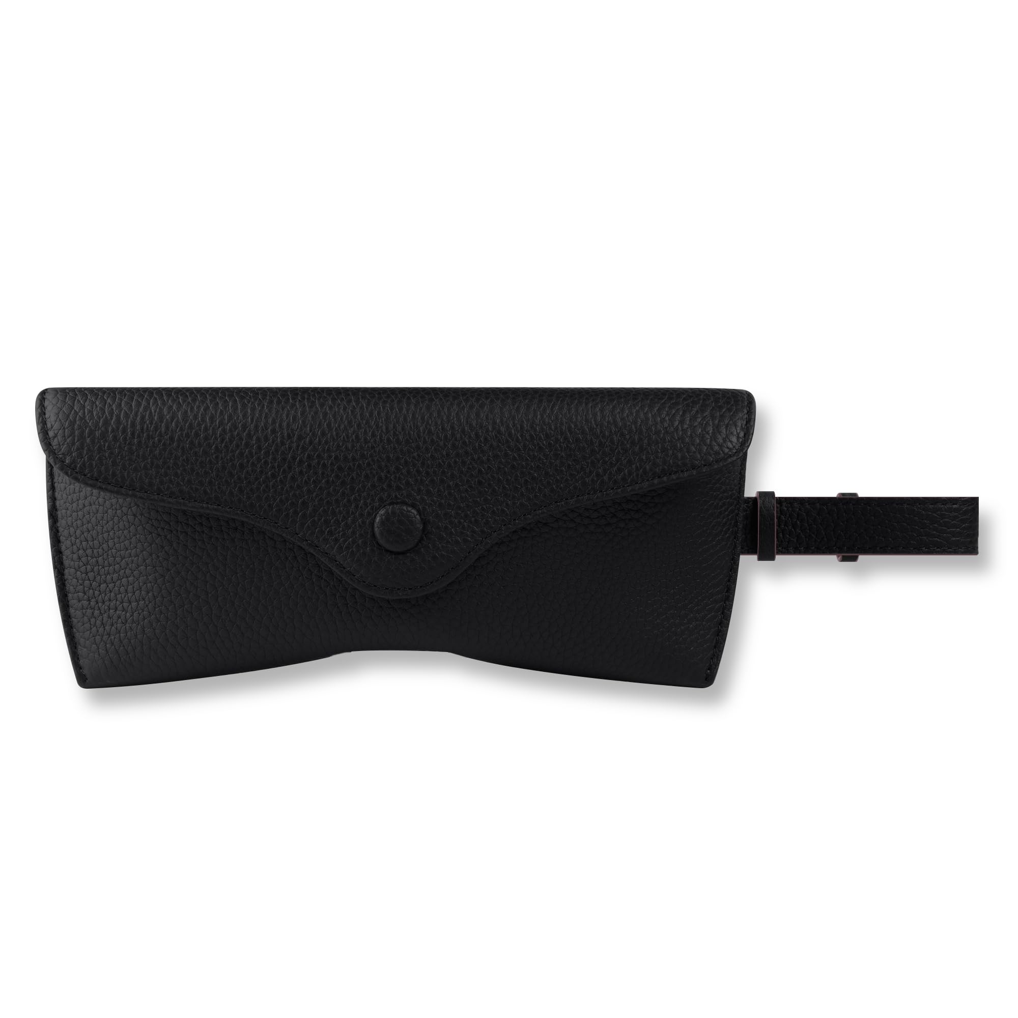 

COGURE Eyeglass Case with Magnetic Button Closure and Genuine Includes Case/Sunglasses Strap, Leather, Stylish, Slim, Lightweight, Unisex, Box,