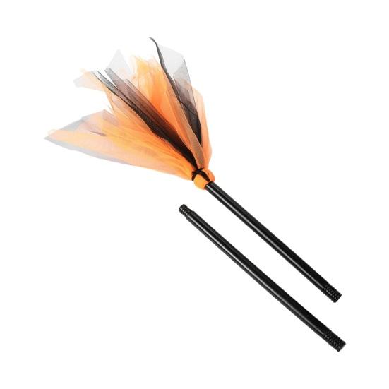 Halloween Witch Broom Wizard Cosplay Accessory Halloween Party Prop Realistic Plastic Broom Decoration for Stage Performance