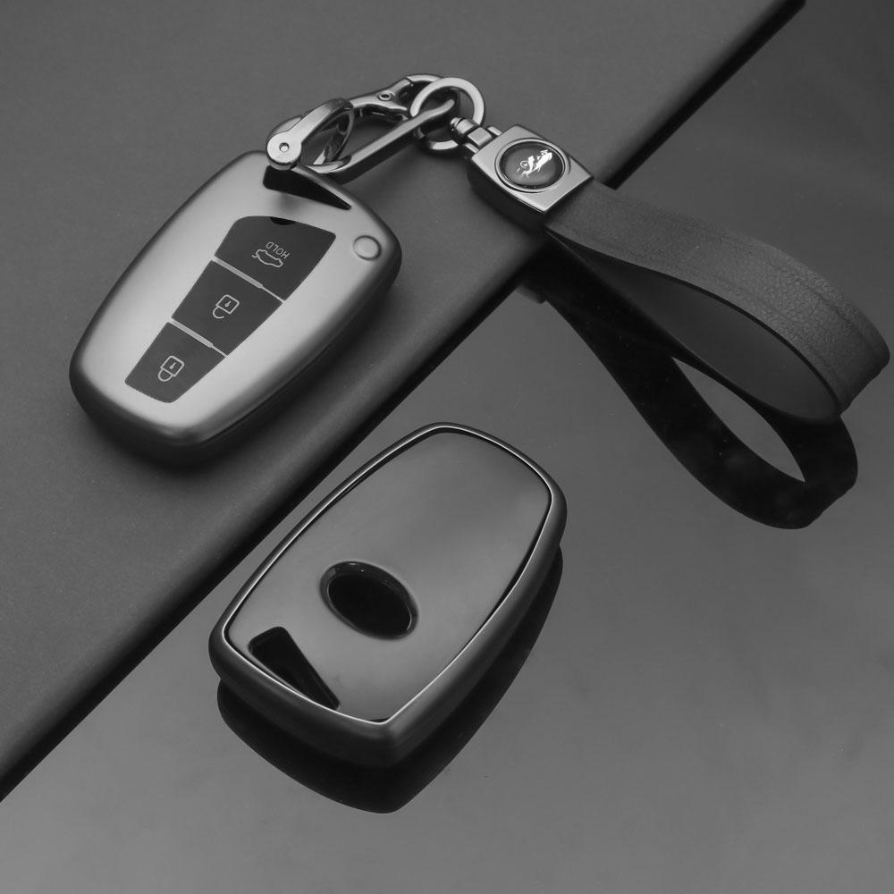 3 4 Buttons Car Key Case Shell For Hyundai Santa Fe Sport Ix45 Equus Centennial Genesis G80 Grandeur Azera 2013- Cover Fob