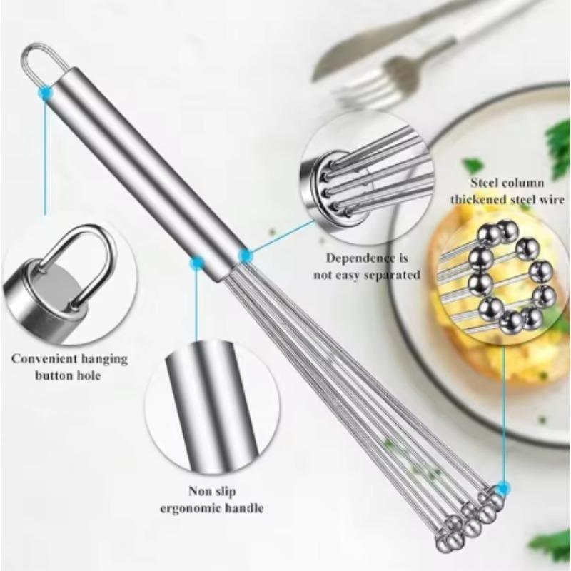 High Quality Manual Stainless Steel Ball Beater, Cream Whisk, Batter Mixer, Kitchen Baking Tool