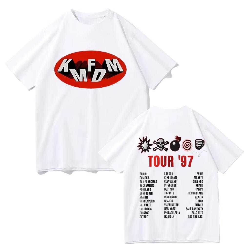 

Rock Band Kmfdm Tour 97 T Shirt Men Women Vintage Gothic Punk Tshirt Cotton Casual Oversized T-shirts 90s Streetwear 4XL