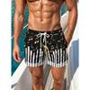 Fashionable Comfortable Plus Size Drawstring Loose Colorful Creative 3D Shorts Men Summer Leisure Holiday Cool Daily Versatile Shorts