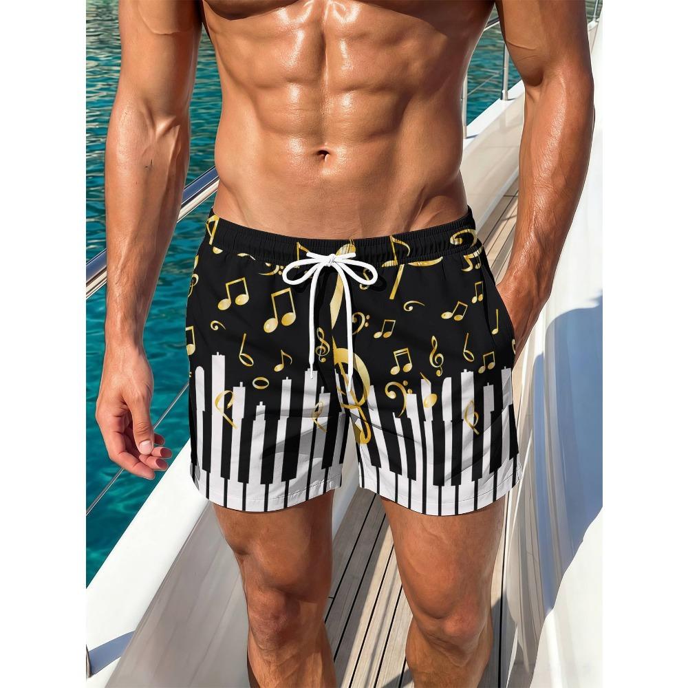 Fashionable Comfortable Plus Size Drawstring Loose Colorful Creative 3D Shorts Men Summer Leisure Holiday Cool Daily Versatile Shorts