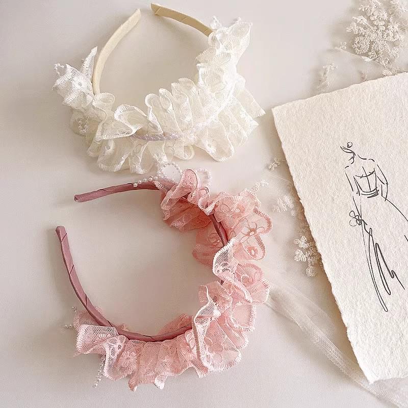 French Retro Princess Lace Pearl Lolita Headband & Hair Accessories