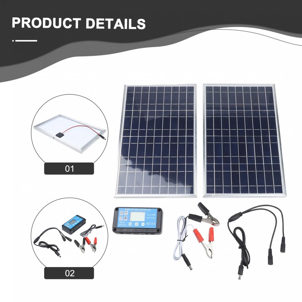 200W 12V Solar Panel Battery Trickle Charger Charger for RV Car Boat Use