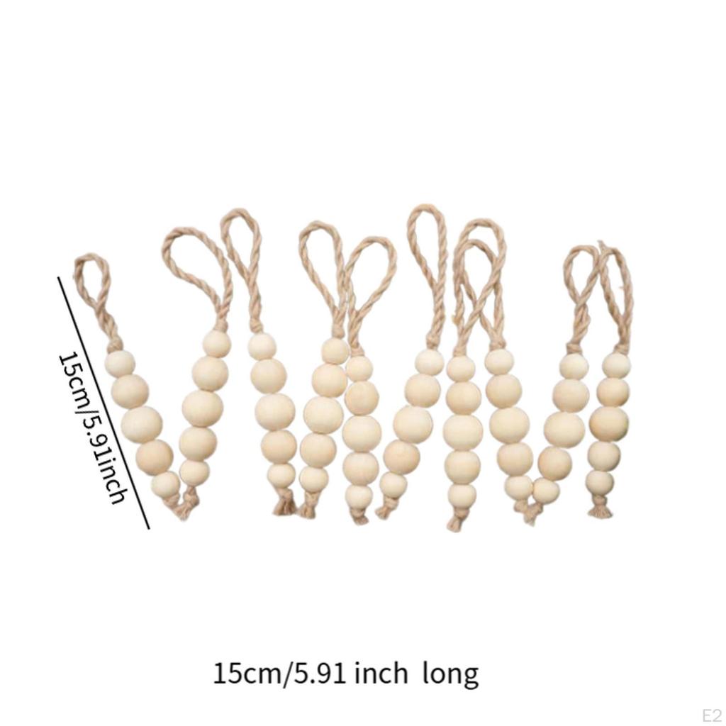 10 Pieces Wood Beads Easy To Use Rustic Practical, Boho Christmas Decors, for Bedroom Farmhouse
