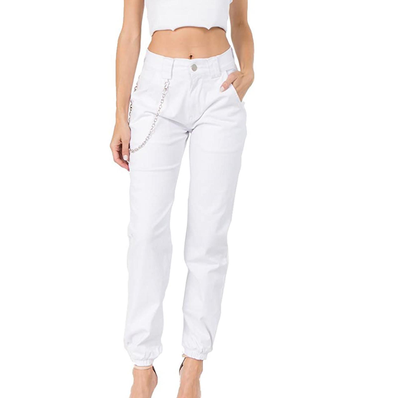 

Женские облегающие брюки-карго с высокой талией и камуфляжным ремнем S белый