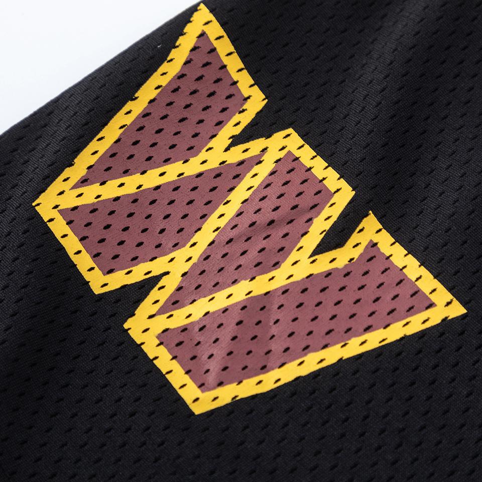 EES-12 Men Black Mesh Basketball Shorts W EE Letter Street Summer Beach Trunks