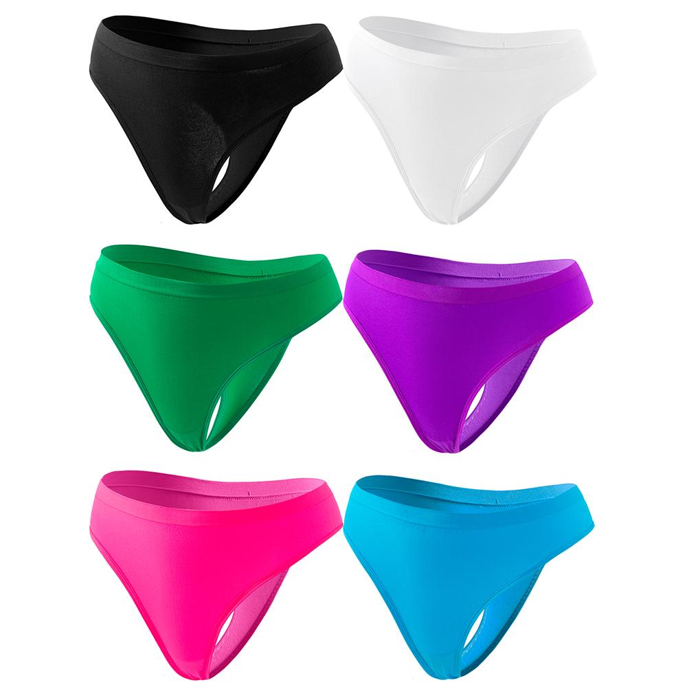 6Pcs Plus Size Women's Thongs Panties Underpants High Elasticity Low Waist Sexy Cotton Comfortable Underwear T-strings