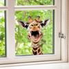 Adesivi per Finestre Elettrostatici Giraffa Divertente Disegno Colorato Impermeabili per Vetro Decorazione Casa