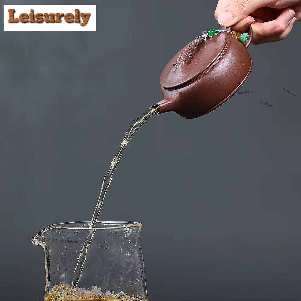 111ml Luxury Yixing Purple Clay Teapots Handmade Large Caliber Pot Raw Ore Mud Kettle Chinese Zisha Tea Set Drinkware Gifts