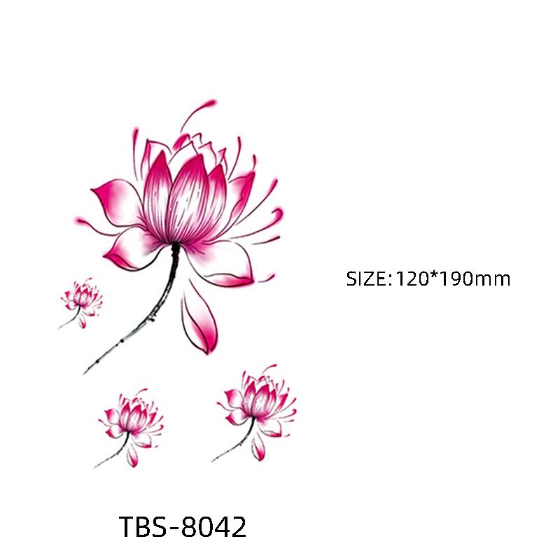 Waterproof Semi-Permanent Black & White Totem Flower Tattoo Stickers