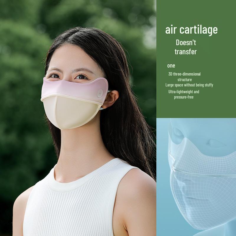 Women's Summer Cycling Sunscreen Mask - Breathable Ice Silk with Eye Corner Protection