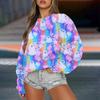 Women's Casual Fashion Printed Long Sleeved Knitted Sportswear Top, Loose Fit Halloween
