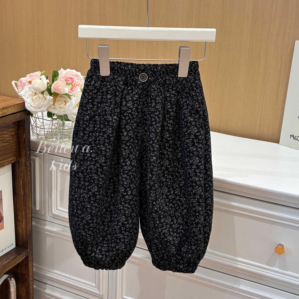 Autumn Floral Casual Pants for Girls - Versatile Fashion Foreign Style