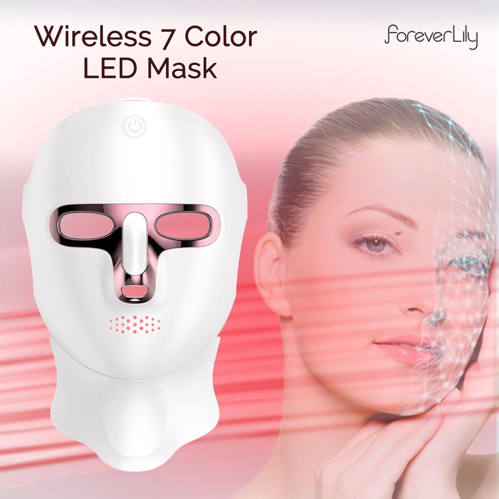 Wireless 7 Colors Photon Face Neck Beauty LED Mask Facial SPA Mask Red Light Skin Repair Skin Care Anti-Ance Tighten Anti-Aging