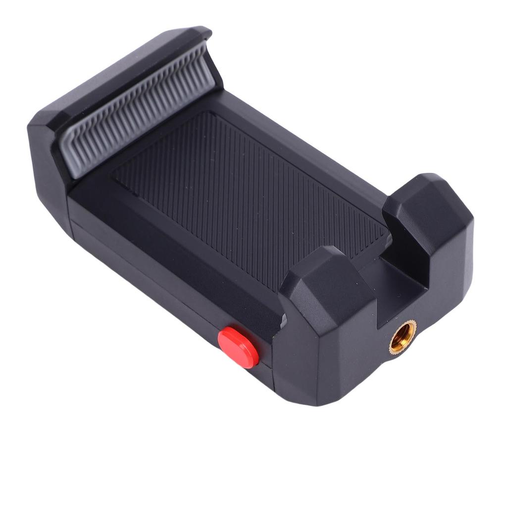 Universal Phone Tablet Clamp Adjustable Tripod Mount Adapter for Live Streaming Cold Shoe and Double 1 4 Inch Screw Hole