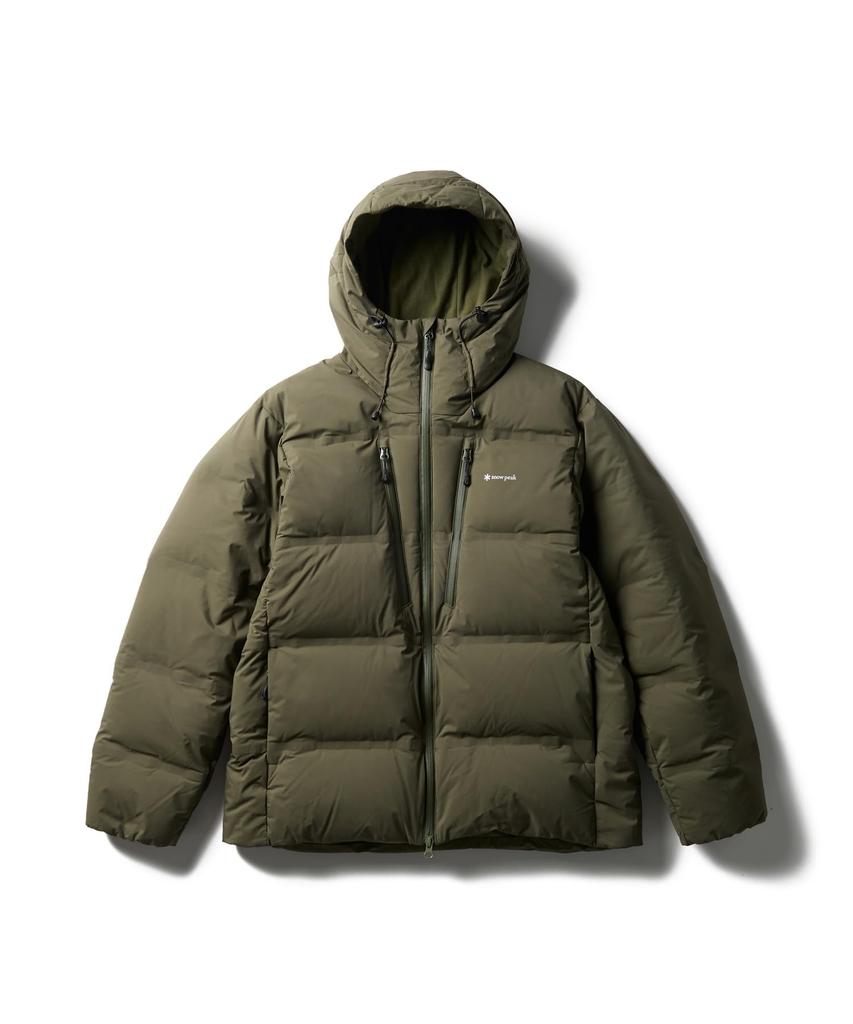 Snow Peak Seamless Hooded Down Jacket Outerwear Jacket with Down and Dark Size L SPF-JK-25AU904, Insulation, Men's Women's, Olive,