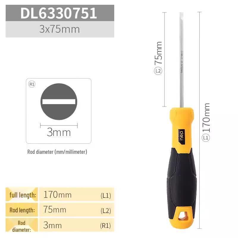 Deli Torpedo Handle Flat Head Screwdriver