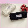 Trendy 19301 Embossed Pen Pouch Japanese Style High Capacity Organizer Bag Student Canvas Makeup Bag