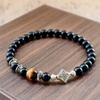 Naturstein Armband 6mm Perlen Natur 7A Tigerauge Lavastein Glücksarmbänder Für Frauen Männer Schmuck Pulseras Homme