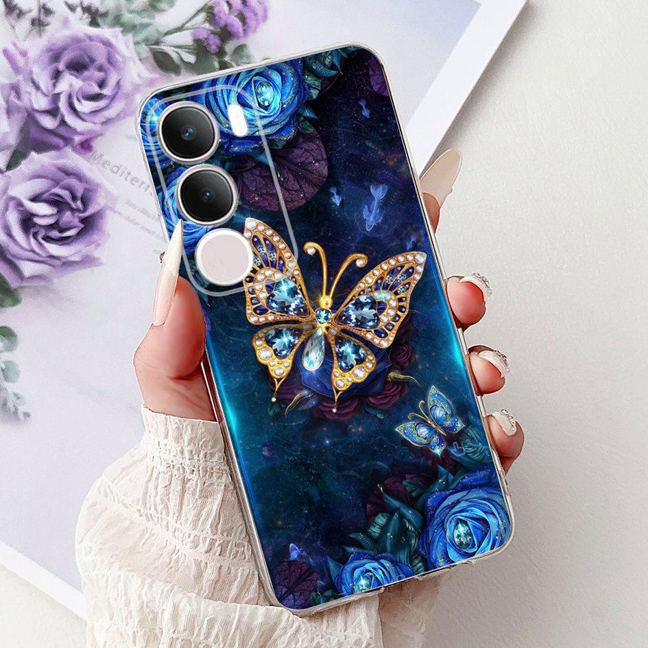 Silicone Case For Vivo Y19s V2419 Cover Lovely Cat Butterfly Cartoon Soft Back Protective Shell For Vivo Y19s 4G Y 19s TPU Coque