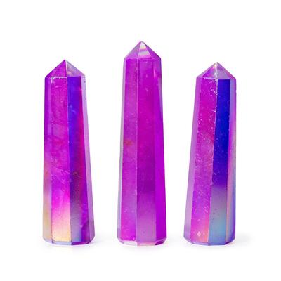 Gemstone Obelisk Point 9cm – Aurura Crystal Quartz – Purple
