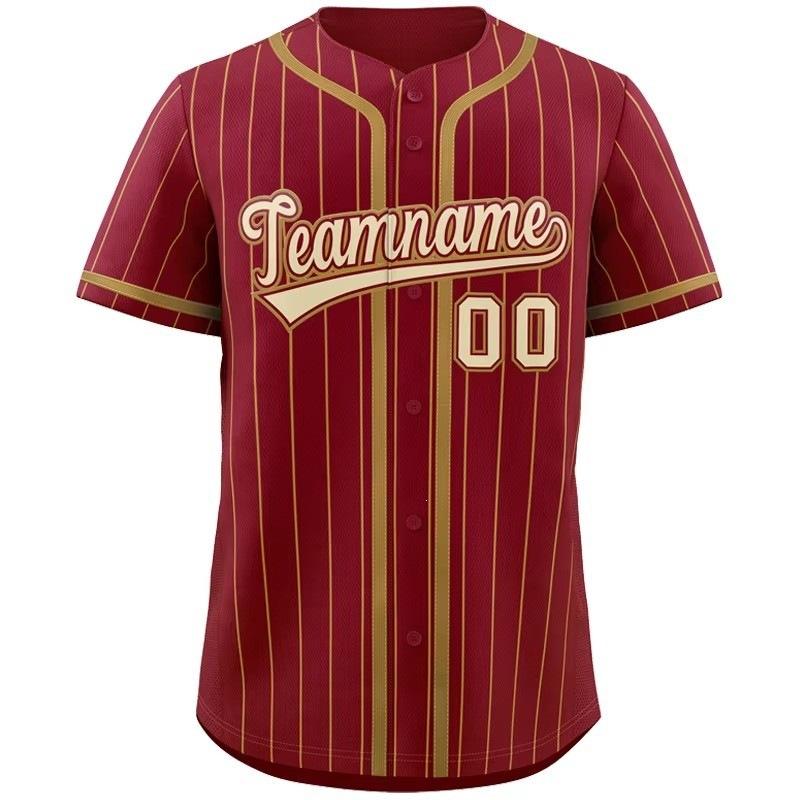 Men's and Women's Fashion Baseball Jerseys, Hip-hop Sports Buttons, Cardigan, Striped Letter Print Short-sleeved Top