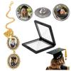 Pack of 4 Graduation Memorial Photo Pendants Tassels Design for Sentimental Keepsakes Easy Photo Change Alloy Jewelry