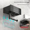 AS60-No-Drill,Bathroom Organizer For Essentials-Mounted Toilet Paper Holder In Sleek Black Featuring Shelf 1Pc Wall Mount Design