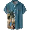 2026 Summer New Hawaiian Shirt with Turn-down Collar, Beach Short Sleeve Shirt