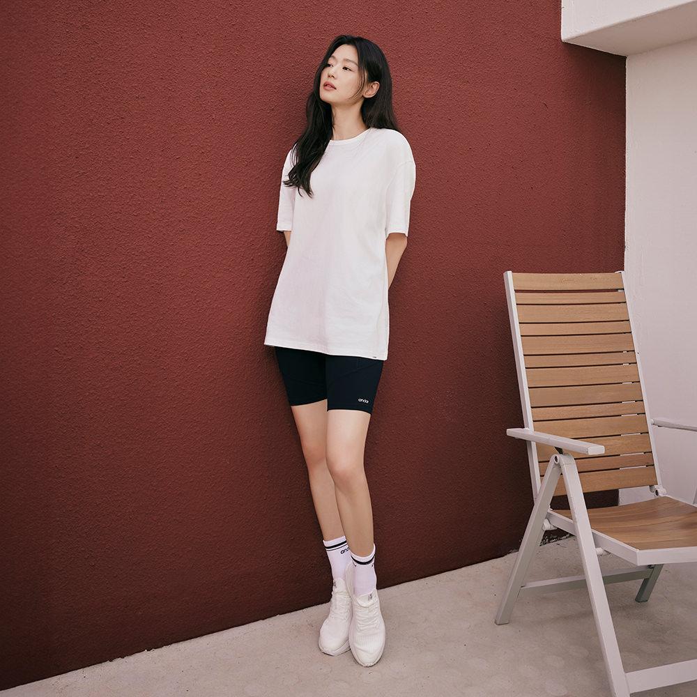 ANDAR [Set] Oversized Short Sleeve & Biker Length Leggings
