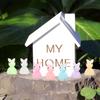 100/200Pcs Mini Resin Bunnies Miniature Figures 3D Little White Rabbit Ornament Micro Landscape Dollhouse Decoration Diy Crafts