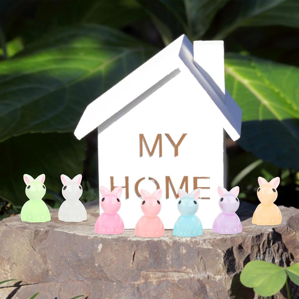 100/200Pcs Mini Resin Bunnies Miniature Figures 3D Little White Rabbit Ornament Micro Landscape Dollhouse Decoration Diy Crafts